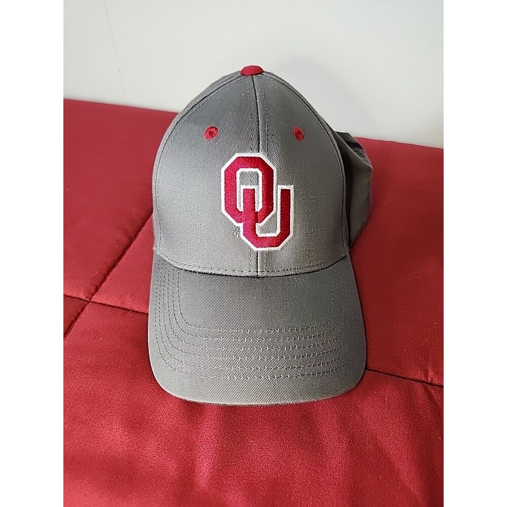 OU Oklahoma Baseball Hat Cap Sooners Structured Adjust Gray Captivating Headwear - Picture 1 of 10